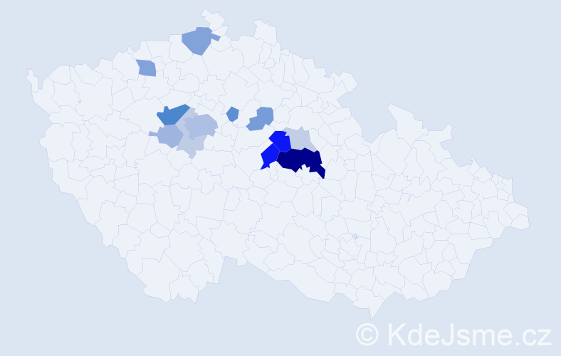 Příjmení: 'Stříška', počet výskytů 36 v celé ČR