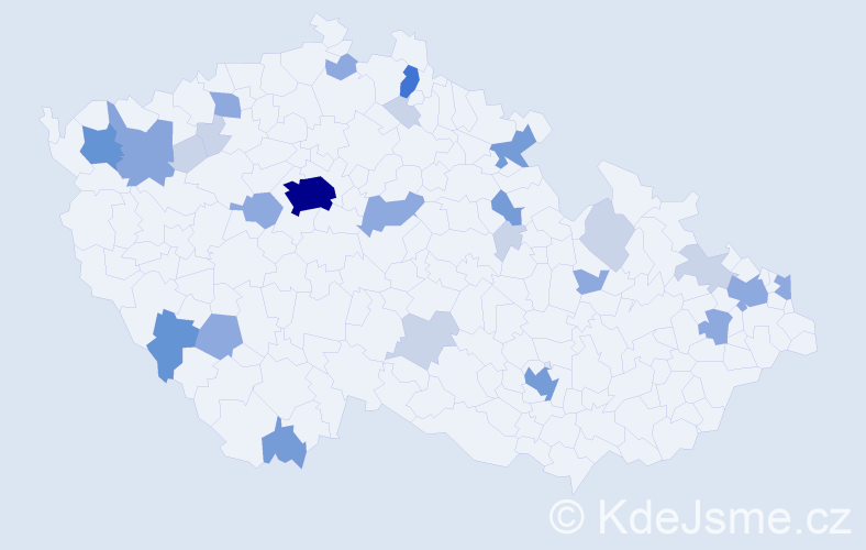 Příjmení: 'Pfeiffer', počet výskytů 74 v celé ČR