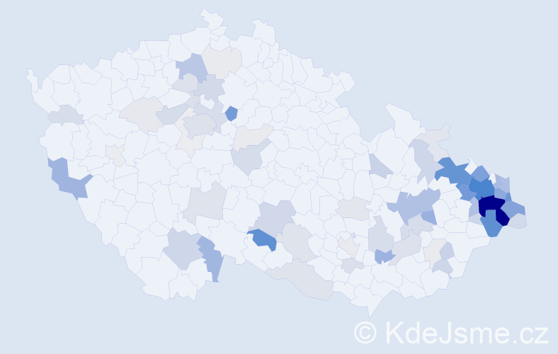 Příjmení: 'Blahut', počet výskytů 342 v celé ČR