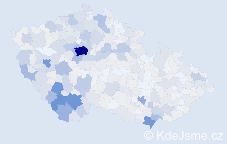 Příjmení: 'Mráz', počet výskytů 2578 v celé ČR