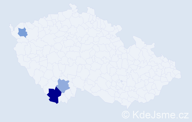 Příjmení: 'Kupčiková', počet výskytů 4 v celé ČR