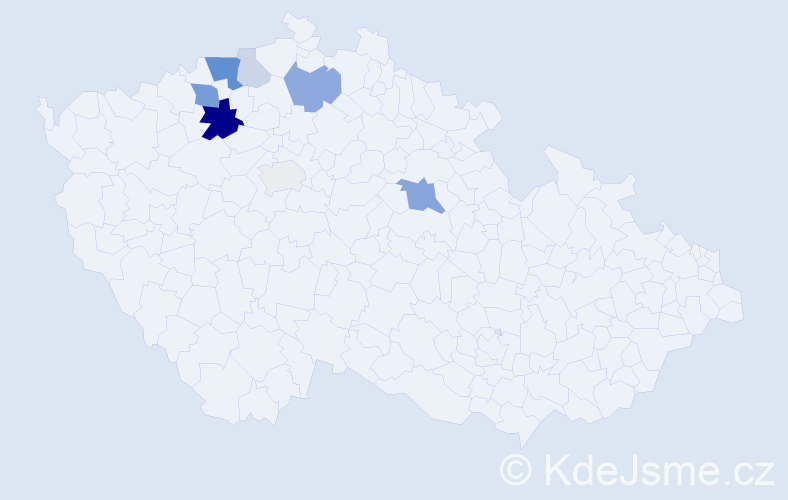 Příjmení: 'Caba', počet výskytů 21 v celé ČR