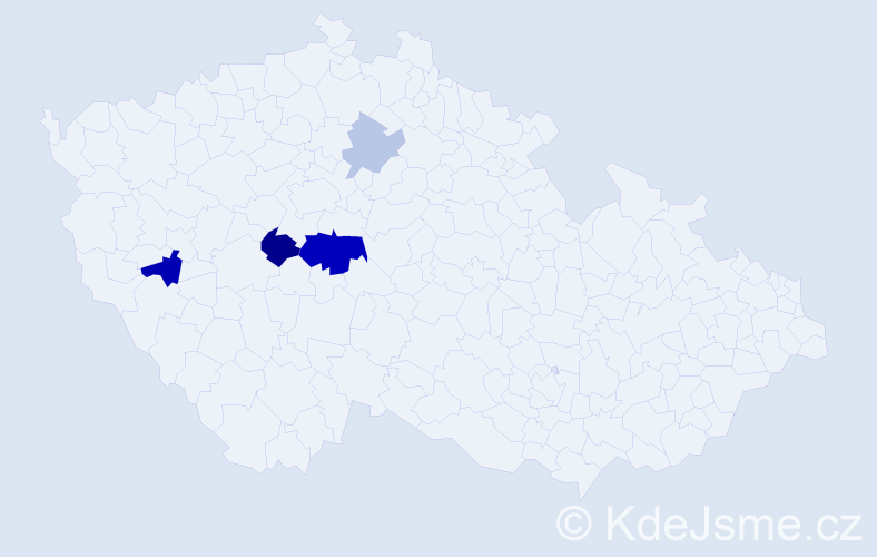 Příjmení: 'Czafík', počet výskytů 10 v celé ČR