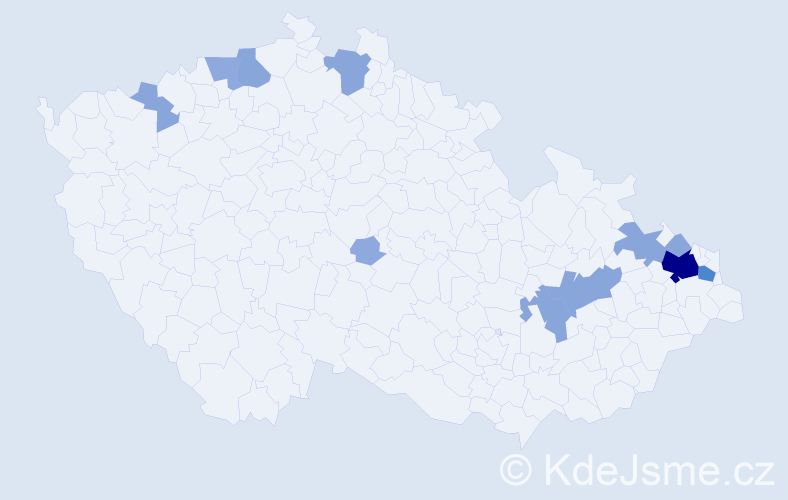 Příjmení: 'Šafran', počet výskytů 29 v celé ČR