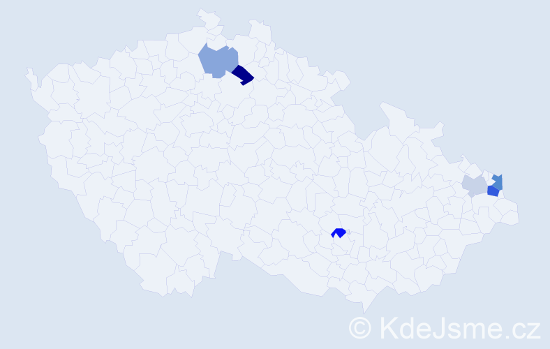 Příjmení: 'Barnišin', počet výskytů 9 v celé ČR