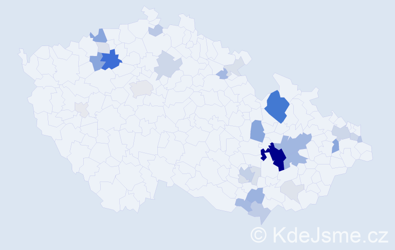 Příjmení: 'Klemešová', počet výskytů 101 v celé ČR