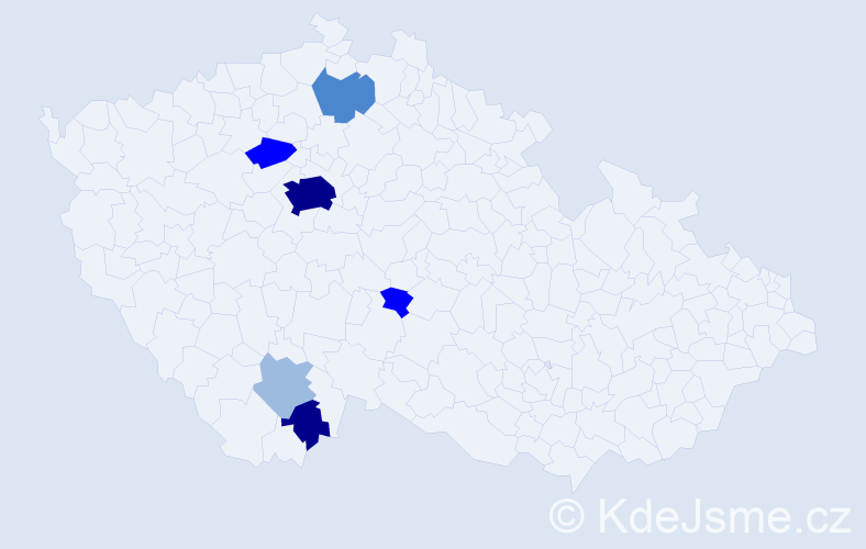 Příjmení: 'Matourková', počet výskytů 17 v celé ČR