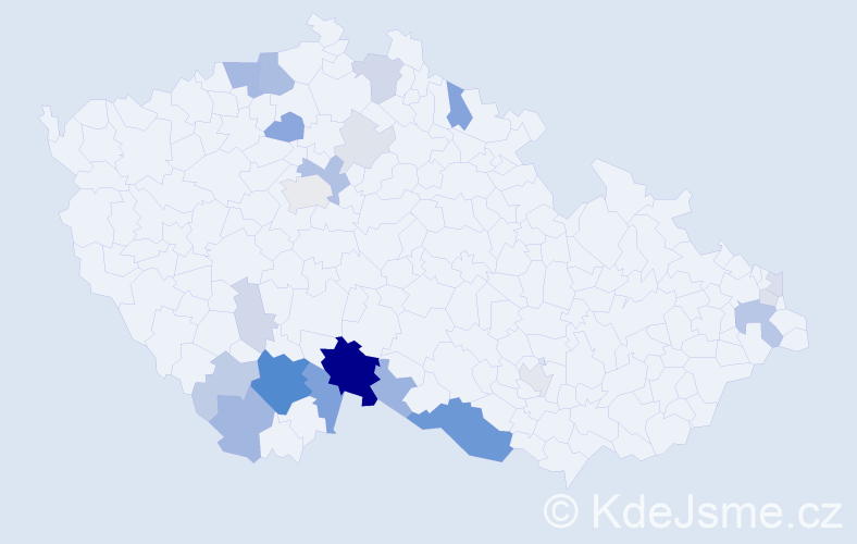 Příjmení: 'Kandl', počet výskytů 72 v celé ČR