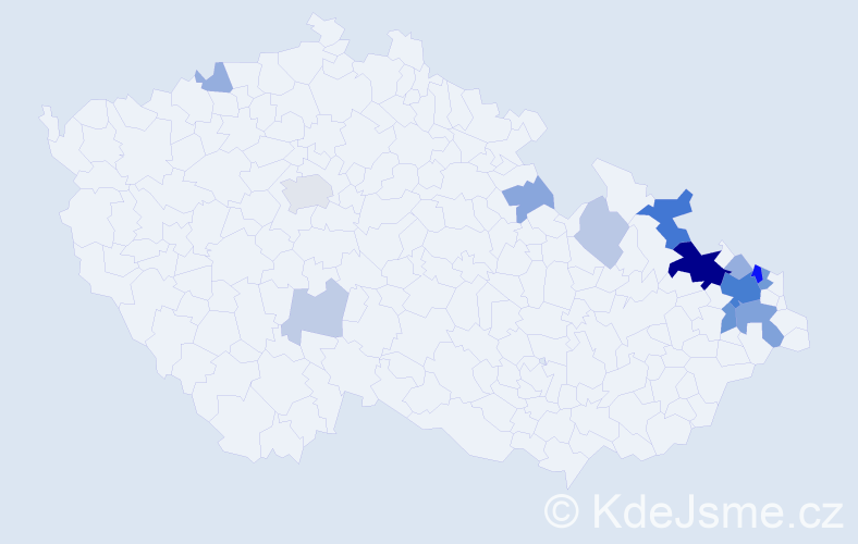 Příjmení: 'Bluchová', počet výskytů 46 v celé ČR