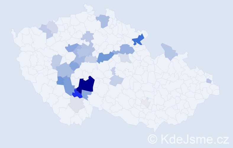 Příjmení: 'Hašplová', počet výskytů 82 v celé ČR