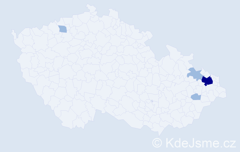 Příjmení: 'Mičúnek', počet výskytů 7 v celé ČR