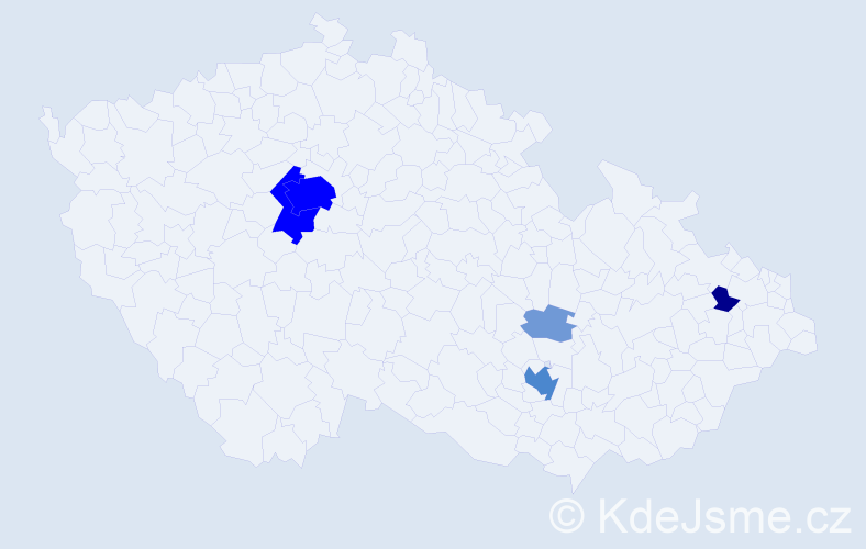 Příjmení: 'Tegze', počet výskytů 19 v celé ČR