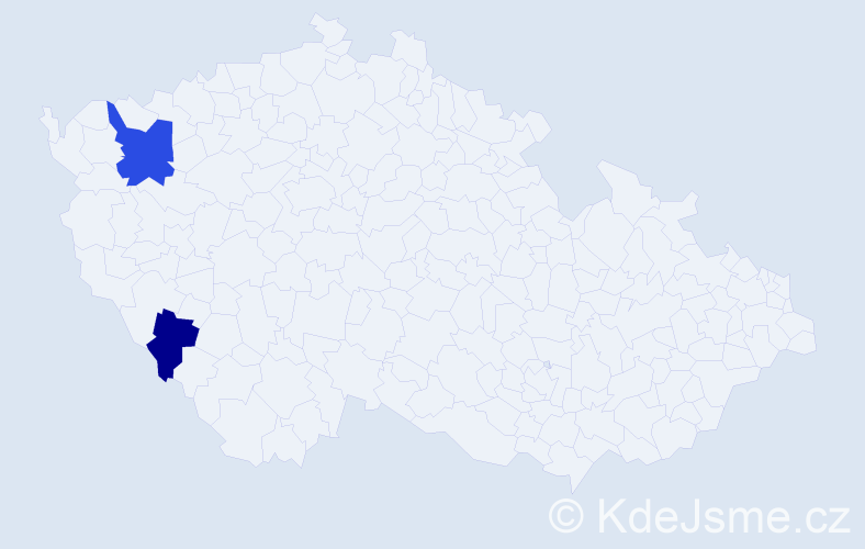 Příjmení: 'Kronhoffmann', počet výskytů 3 v celé ČR