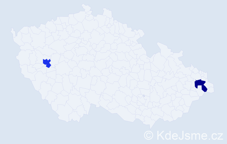 Příjmení: 'Sučka', počet výskytů 2 v celé ČR
