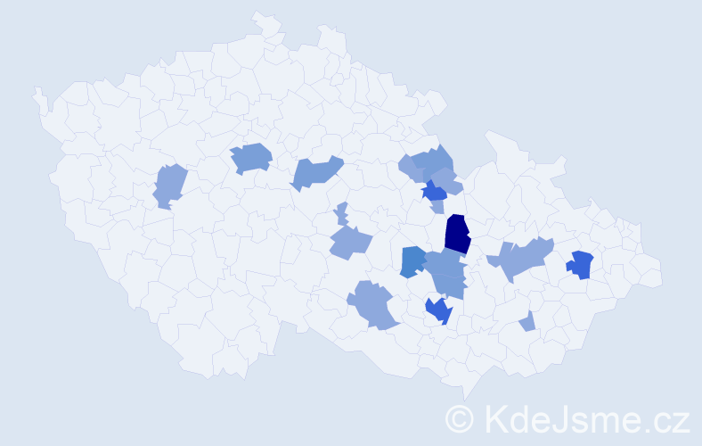 Příjmení: 'Sejbal', počet výskytů 40 v celé ČR