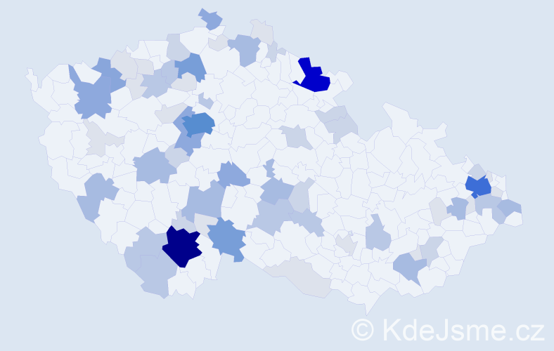 Příjmení: 'Kasperová', počet výskytů 215 v celé ČR