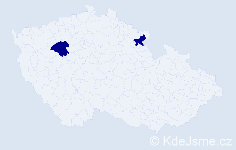 Příjmení: 'Kovaliv', počet výskytů 2 v celé ČR