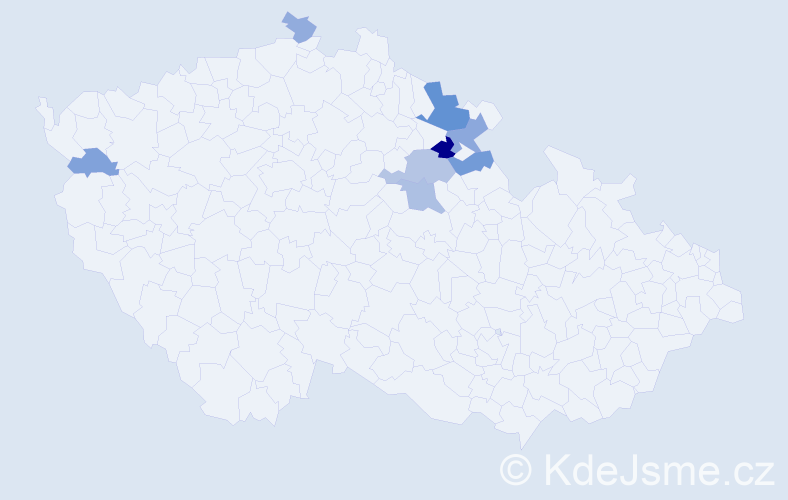 Příjmení: 'Kricnar', počet výskytů 16 v celé ČR
