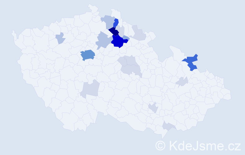 Příjmení: 'Cimbálová', počet výskytů 74 v celé ČR