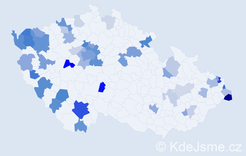 Příjmení: 'Faberová', počet výskytů 122 v celé ČR