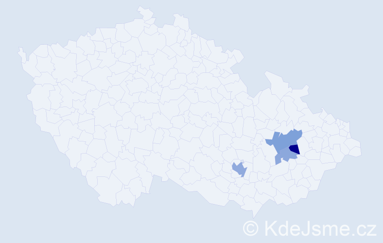 Příjmení: 'Ciprisová', počet výskytů 7 v celé ČR