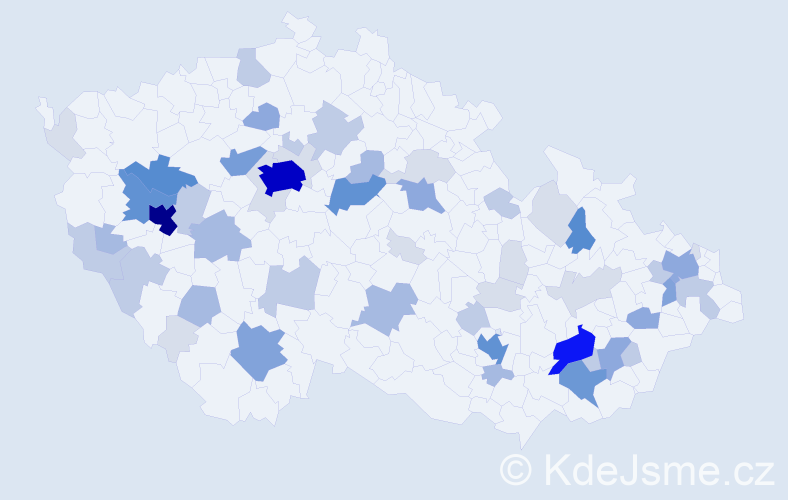 Příjmení: 'Chocholatá', počet výskytů 193 v celé ČR