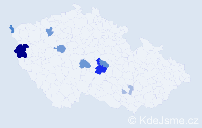 Příjmení: 'Besmáková', počet výskytů 15 v celé ČR