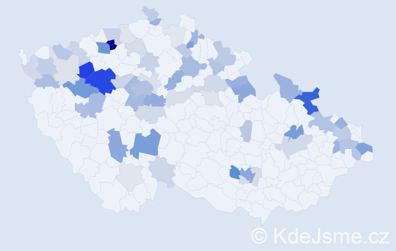 Příjmení: 'Ivanovová', počet výskytů 166 v celé ČR