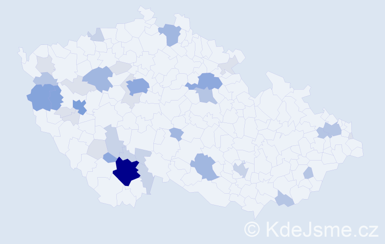 Příjmení: 'Čečková', počet výskytů 114 v celé ČR