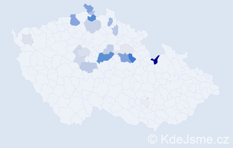 Příjmení: 'Tahalová', počet výskytů 64 v celé ČR