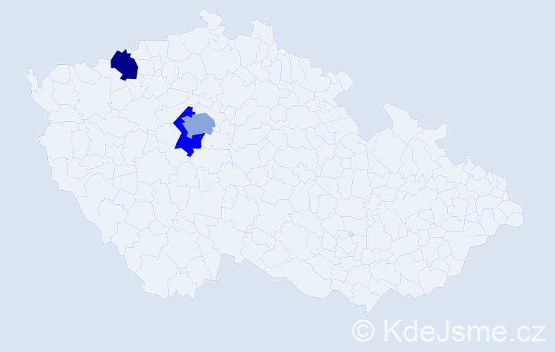 Příjmení: 'Wiesnet', počet výskytů 4 v celé ČR