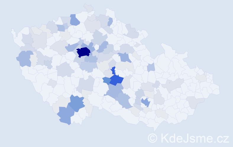 Příjmení: 'Bártlová', počet výskytů 367 v celé ČR