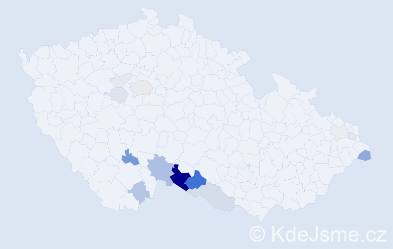 Příjmení: 'Kelblerová', počet výskytů 34 v celé ČR
