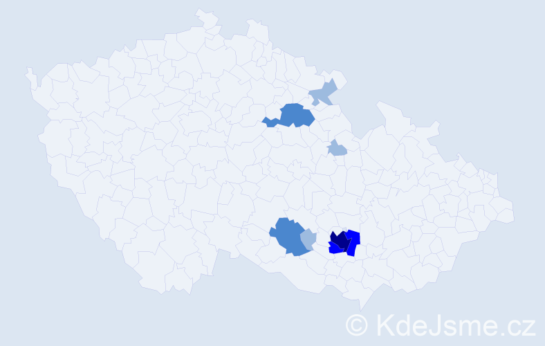 Příjmení: 'Rejtar', počet výskytů 14 v celé ČR