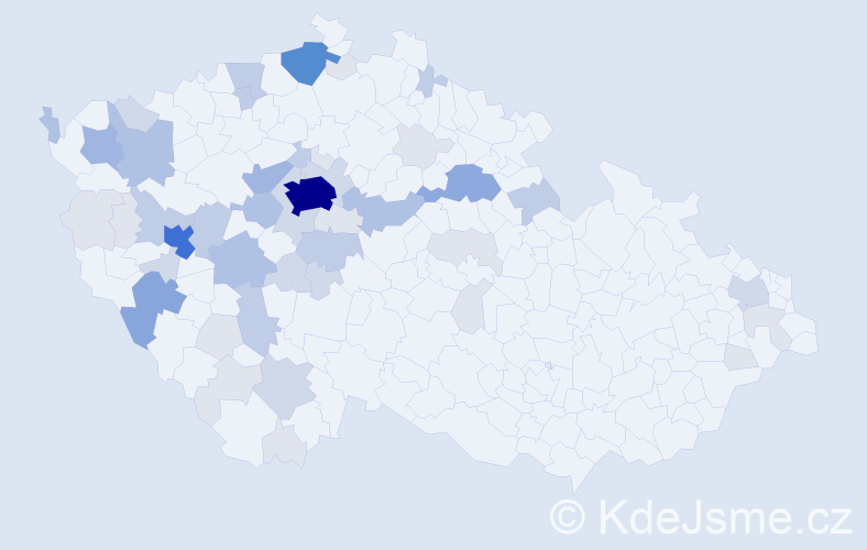 Příjmení: 'Bešťák', počet výskytů 165 v celé ČR