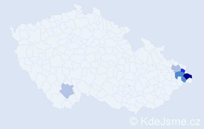 Příjmení: 'Malyszek', počet výskytů 14 v celé ČR