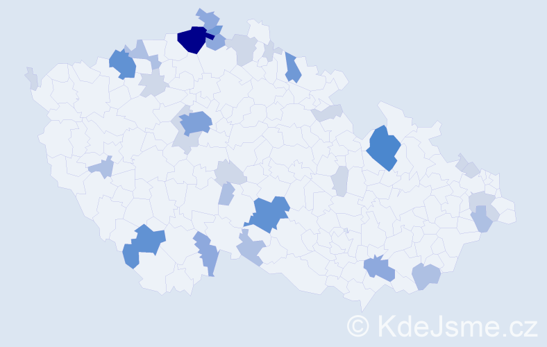 Příjmení: 'Čičák', počet výskytů 91 v celé ČR