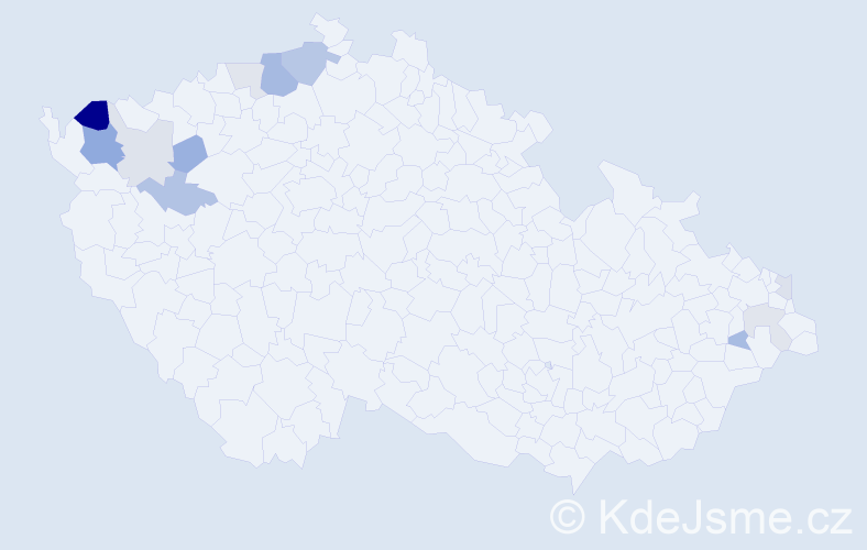 Příjmení: 'Smoligová', počet výskytů 25 v celé ČR