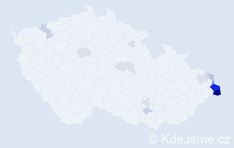 Příjmení: 'Czeczotka', počet výskytů 63 v celé ČR