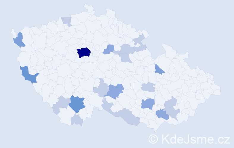 Příjmení: 'Haberlová', počet výskytů 48 v celé ČR