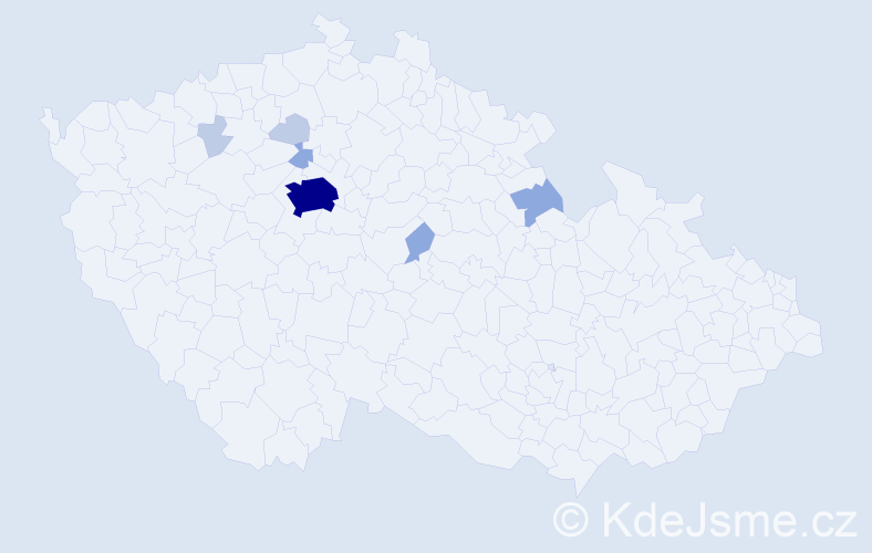 Příjmení: 'Půhonná', počet výskytů 18 v celé ČR