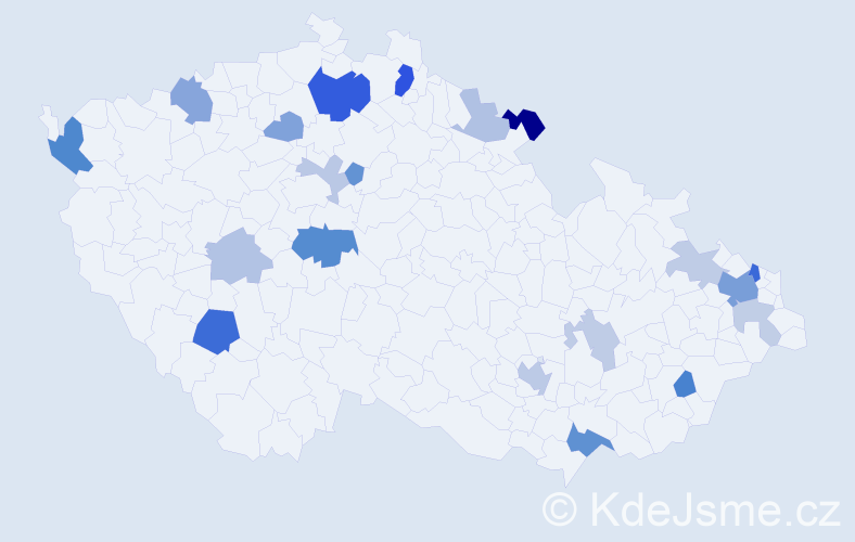 Příjmení: 'Homzová', počet výskytů 46 v celé ČR