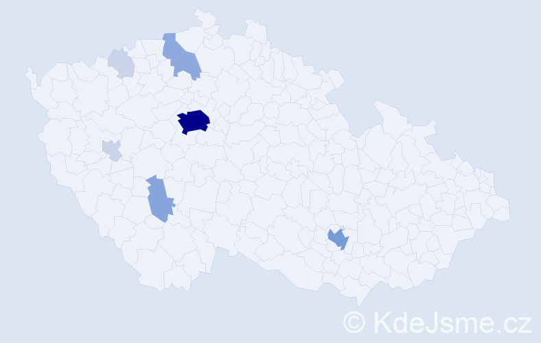 Příjmení: 'Kračman', počet výskytů 26 v celé ČR