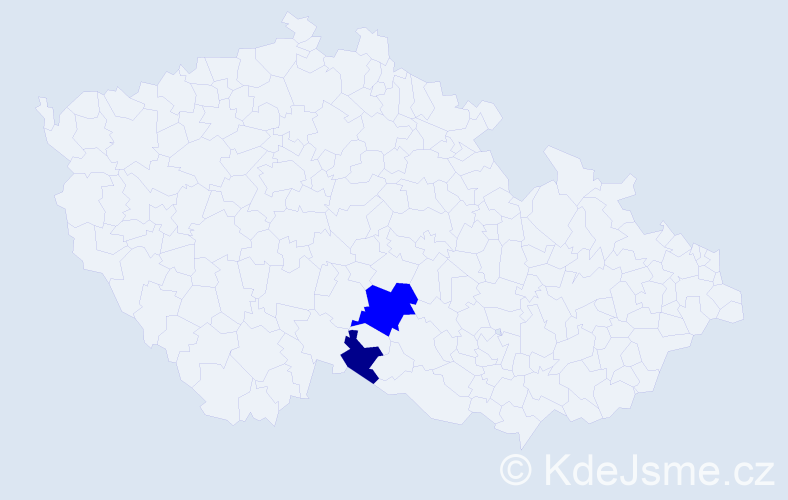 Příjmení: 'Pajdalová', počet výskytů 3 v celé ČR