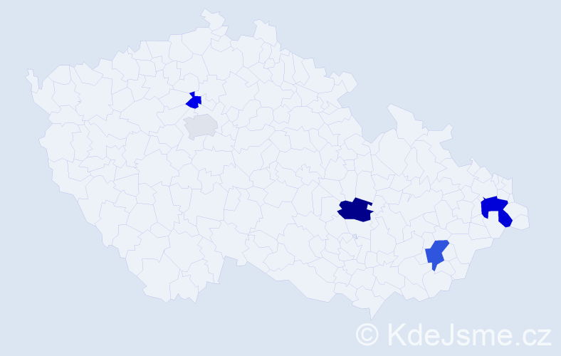 Příjmení: 'Manoli', počet výskytů 9 v celé ČR