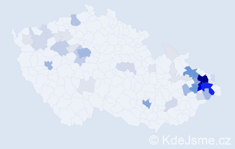 Příjmení: 'Novobilská', počet výskytů 174 v celé ČR