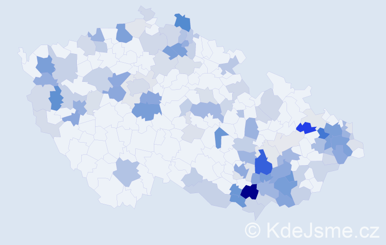 Příjmení: 'Rusňáková', počet výskytů 339 v celé ČR