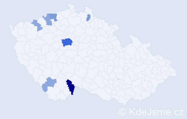 Příjmení: 'Koldusová', počet výskytů 19 v celé ČR
