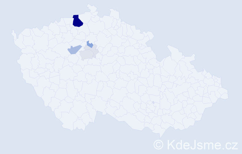 Příjmení: 'Hudi', počet výskytů 42 v celé ČR