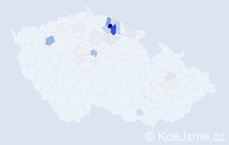 Příjmení: 'Klápšťová', počet výskytů 109 v celé ČR